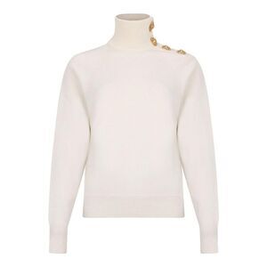 BALMAIN Button Detail Turtleneck Sweater Women NATUREL Sweaters & Knitwear